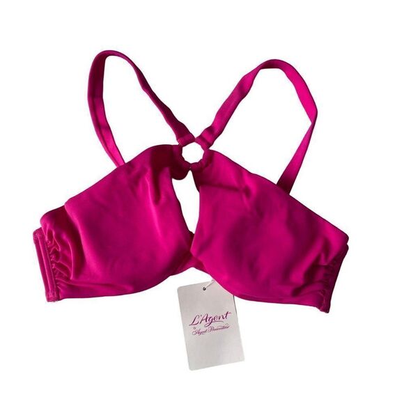 L'Agent by Agent Provocateur Adrina Underwire Cut Out Bikini Top Pink Small - Picture 3 of 8